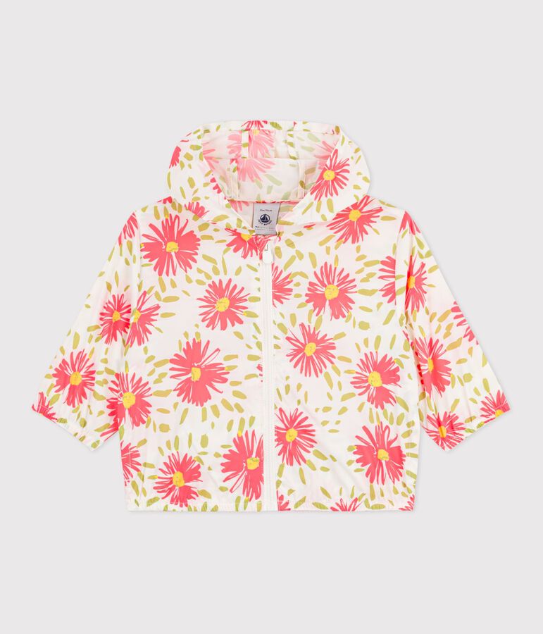 Ultraleichte Baby-Windjacke weiss MARSHMALLOW/weiss MULTICO