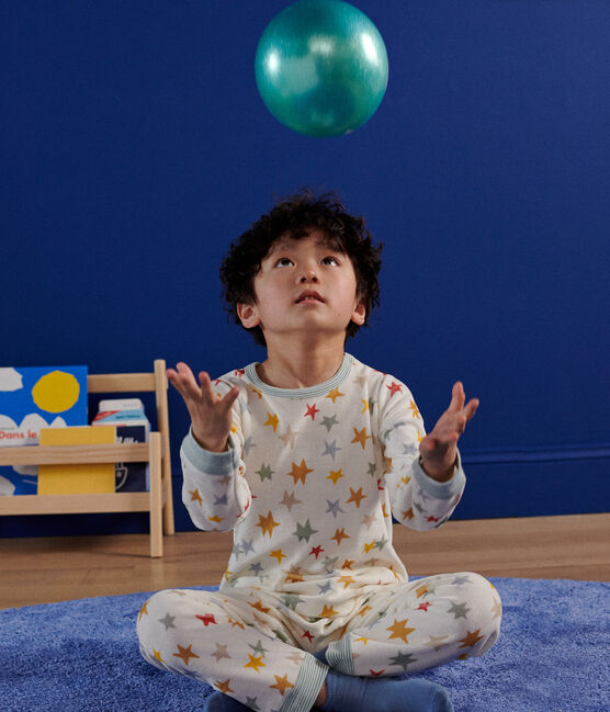 Kinder-Pyjama aus Nicki mit Sternmotiv weiss MARSHMALLOW/weiss MULTICO