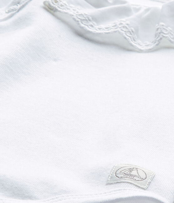 Baby-Mädchen-Wickelbody weiss ECUME
