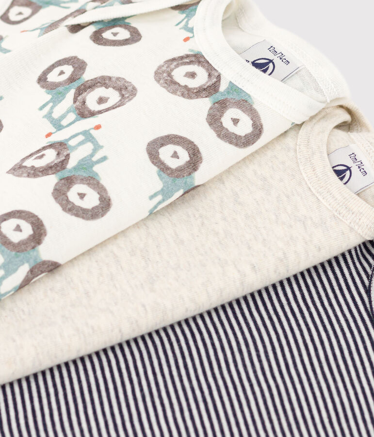 3er-Set kurz&auml;rmelige Baby-Bodys mit Treckermotiv aus Baumwolle vielfarbig