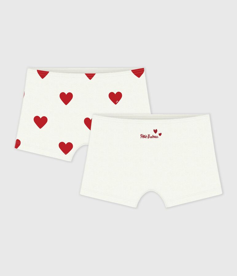 2er-Set Kinder-Shortys aus Baumwolle mit Herzmotiv vielfarbig