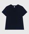 Damen T-Shirt Le Droit aus einfarbiger Baumwolle blau SMOKING