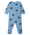 Baby-Strampler aus Rippstrick für Jungen blau ACIER/weiss MULTICO