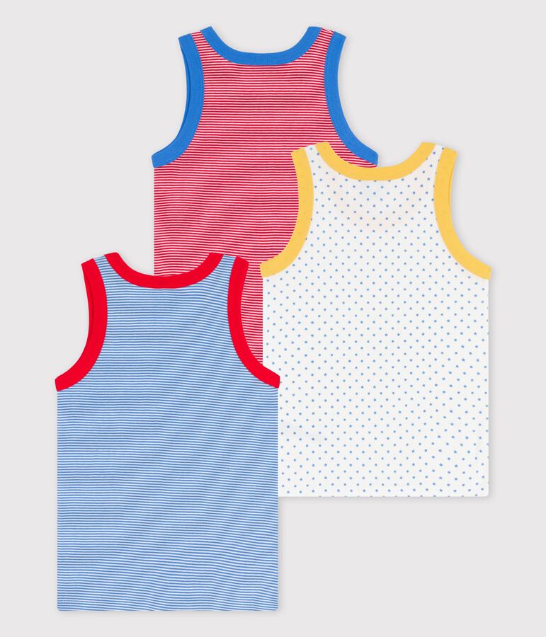 3er-Set Unterhemden aus Bio-Baumwolle mit Ringelstreifen f&uuml;r Jungen vielfarbig