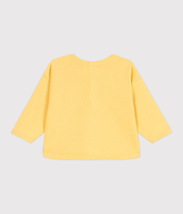Einfarbiges Baby-Sweatshirt aus Baumwolle gelb