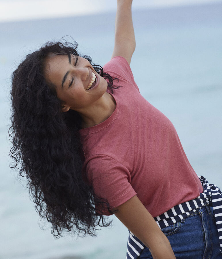 T-Shirt LE DROIT aus Baumwolle mit Rundhalsausschnitt rosa PAPI