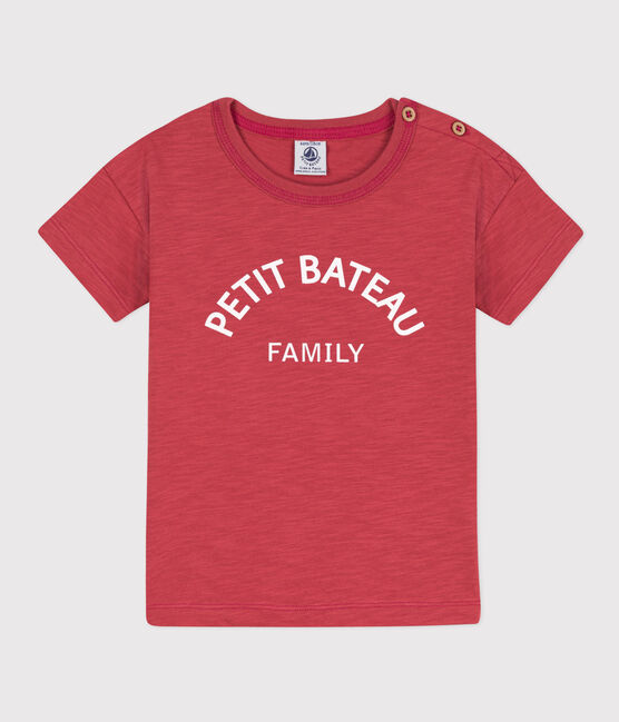 Bedrucktes Kinder-T-Shirt aus Baumwolle für Jungen rosa PAPI