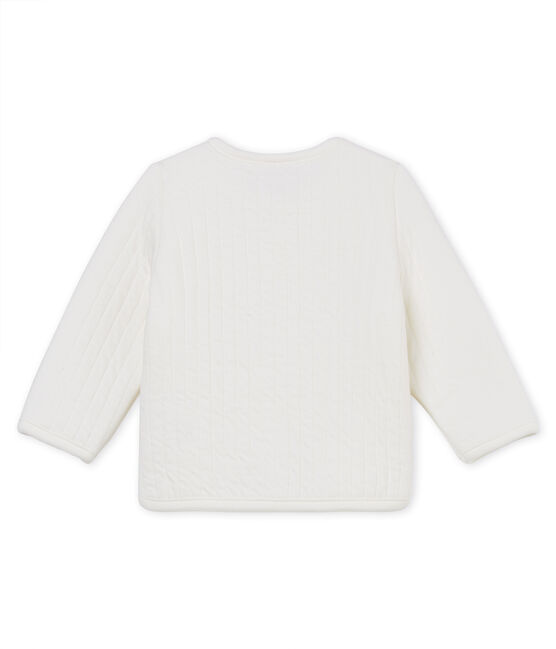Baby-cardigan aus gestepptem doppeljersey mädchen weiss MARSHMALLOW