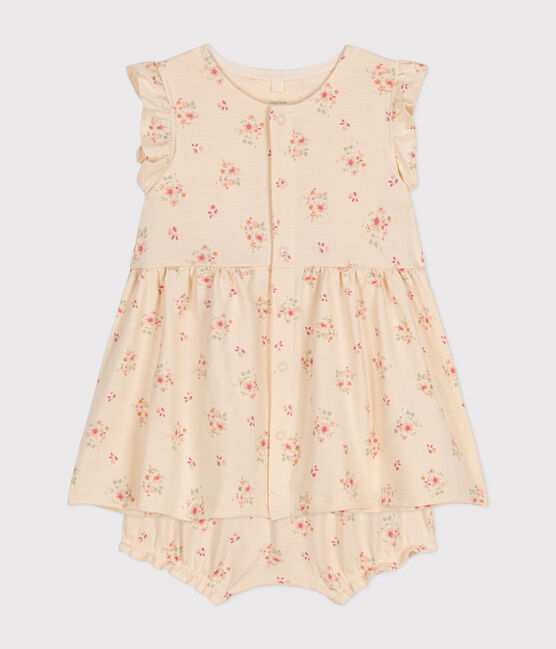 Baby-Kleid und -Bloomer aus leichtem Jerseystoff weiss AVALANCHE/ MULTICO