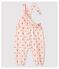 Bedruckte Baby-Latzhose aus Molton für Mädchen rosa FLEUR/weiss MULTICO