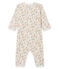 Baby-Strampler ohne Fuß aus Rippstrick für Mädchen weiss MARSHMALLOW/weiss MULTICO