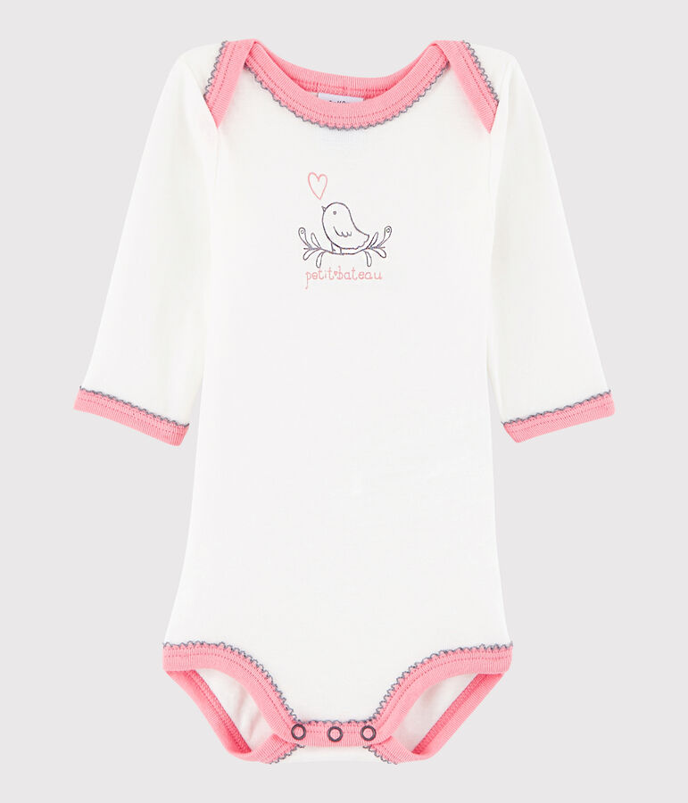 Lang&auml;rmeliger Baby-Body M&auml;dchen weiss