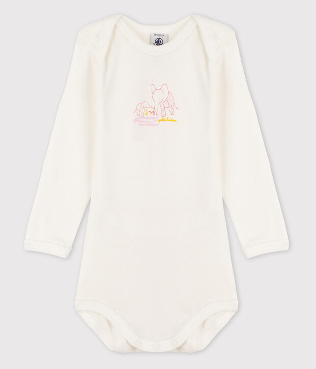 Lang&auml;rmliger Baby-Body f&uuml;r M&auml;dchen weiss
