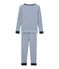 Eng anliegender Jungen-Schlafanzug blau LIMOGES/weiss MARSHMALLOW