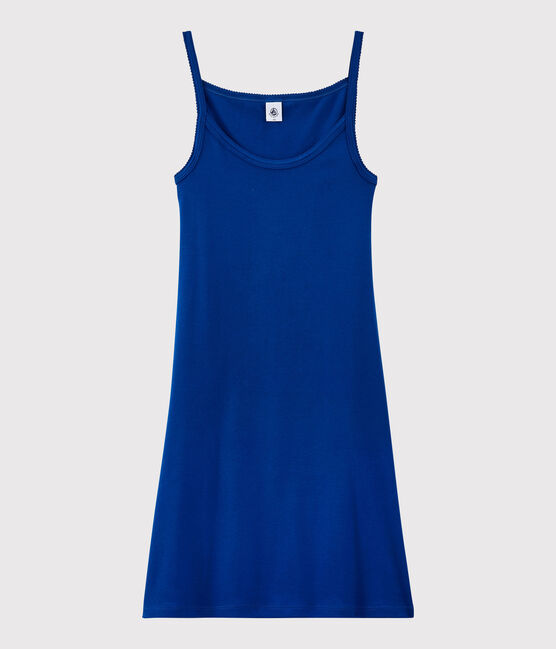 Klassisches Trägerkleid aus Baumwolle für Damen blau SURF