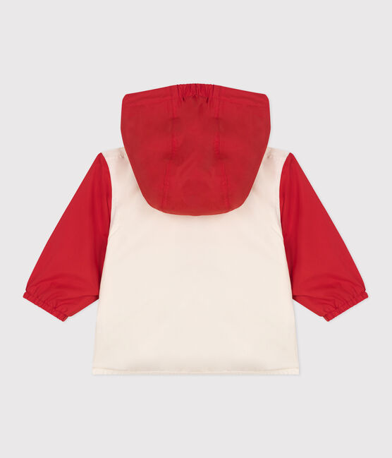 Baby-Windjacke mit Colorblock und Ringelstreifen-Futter rot AURORA/ MULTICO
