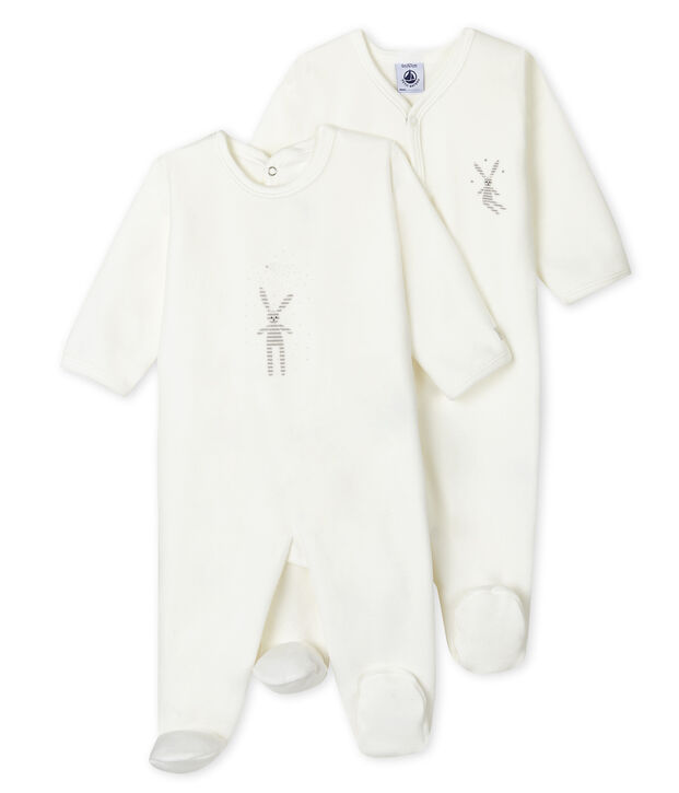 Zweier-Set Baby-Strampler aus Nicki f&uuml;r M&auml;dchen vielfarbig