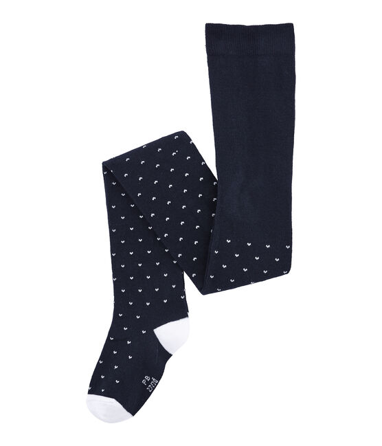 Mädchen Strumpfhose aus Jersey blau SMOKING/weiss MARSHMALLOW