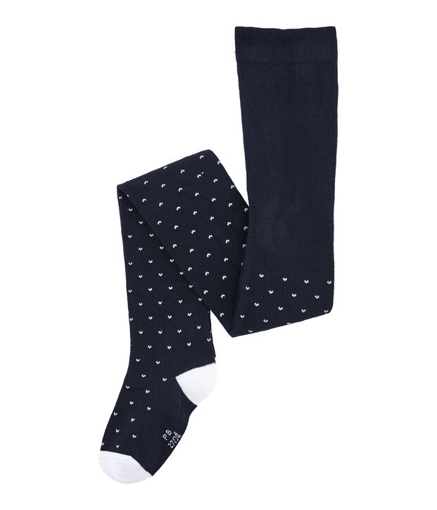 M&auml;dchen Strumpfhose aus Jersey blau/weiss
