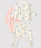 3-teiliges Baby-Set aus Rippstrick für Mädchen weiss MARSHMALLOW/weiss MULTICO