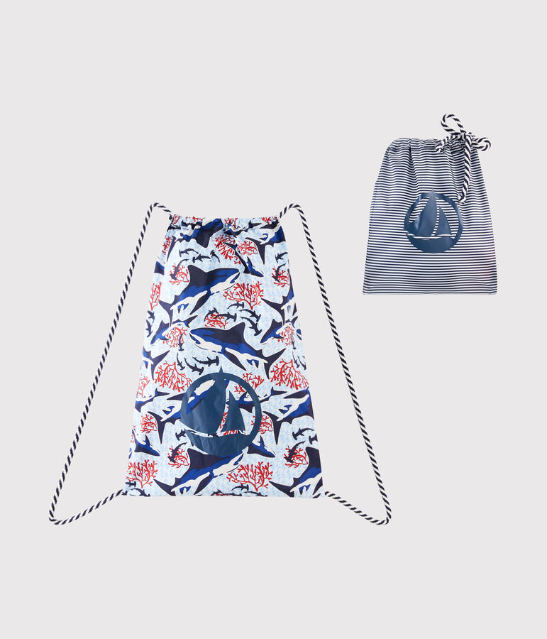 Leichter Beutel f&uuml;r Jungen weiss/vielfarbig