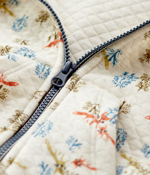 Gesteppter Baby-Cardigan. beige/vielfarbig