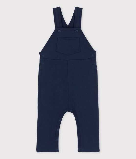 Lange Baby-Latzhose aus dickem Bio-Jersey blau SMOKING