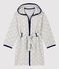 Morgenmantel aus Fleece mit Sternen-Design für Mädchen/Jungen grau BELUGA/weiss ECUME