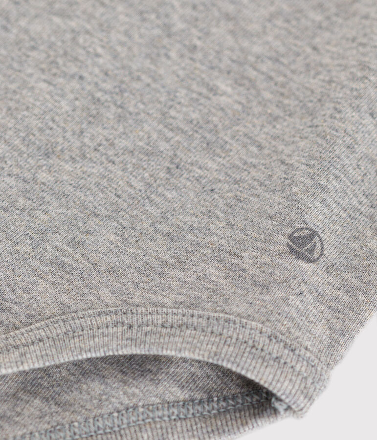 Kurz&auml;rmeliger Baby-Body mit Bubikragen aus Baumwolle grau