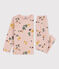 Kinderpyjama aus Doppeljersey mit Blumenmotiv für Mädchen rosa SALINE/weiss MULTICO