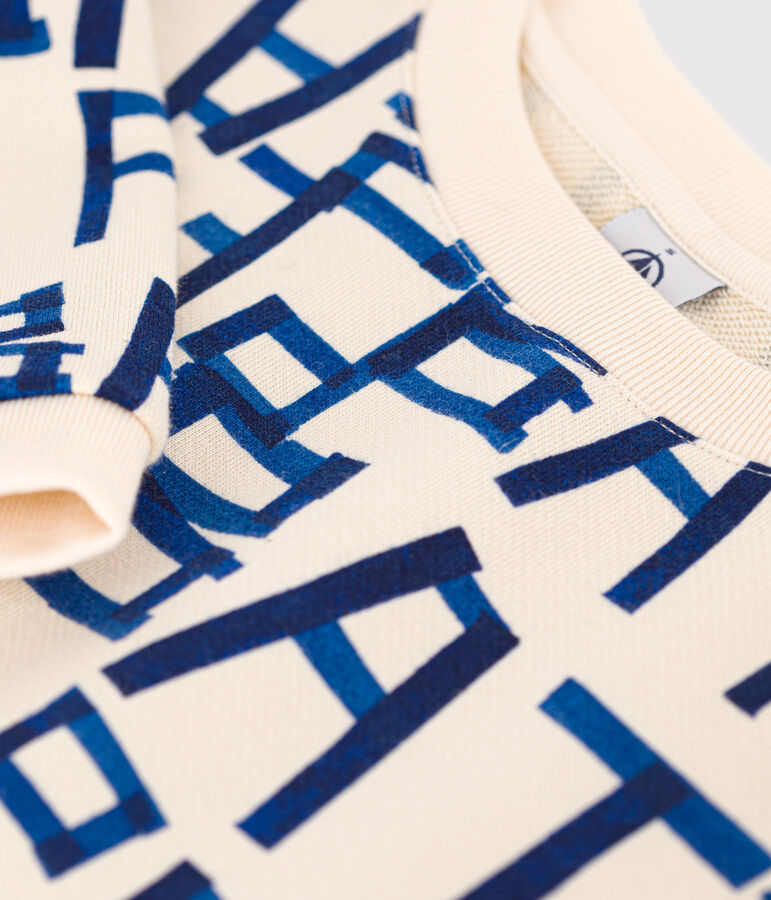 Sweatshirt aus Molton f&uuml;r Damen naturfarben/vielfarbig