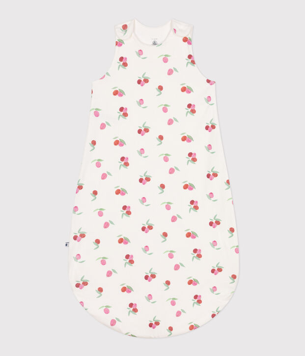 Babyschlafsack aus Baumwolle mit Blumenmotiv TOG-Wert 1 weiss/vielfarbig