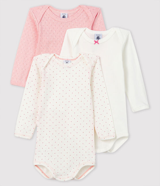3er-Set langärmelige Baby-Bodys für Mädchen variante 1