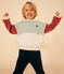 Kinder Colorblock-Sweatshirt aus Molton für Jungen weiss AVALANCHE/ MULTICO
