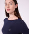 Lang&auml;rmeliges Damen T-Shirt aus Baumwolle mit Offizierskragen SMOKING