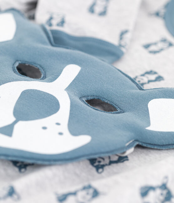 Kinderpyjama aus Baumwolle Hund mit Maske grau POUSSIERE/ ROVER
