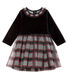 Langärmeliges Babykleid aus Materialmix für Mädchen