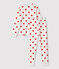 Kinderpyjama aus Rippstrick mit Herzchenmotiv weiss MARSHMALLOW/rot TERKUIT