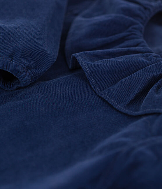 Langärmelige Babybluse aus Feincord BLEU FONCE