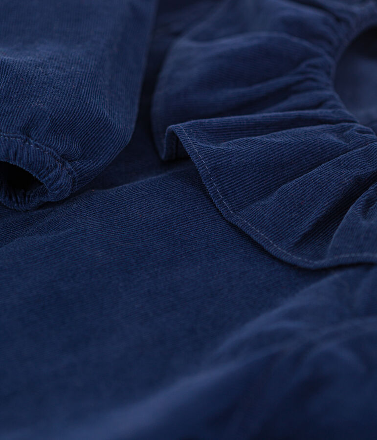 Lang&auml;rmelige Babybluse aus Feincord blau