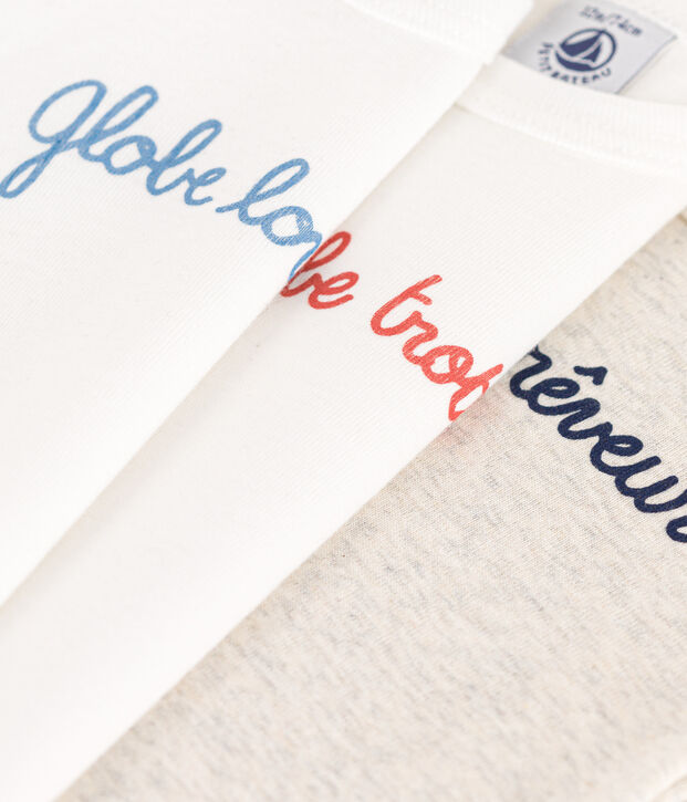 3er-Set kurz&auml;rmelige Globetrotter-Bodys aus Baumwolle vielfarbig