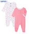 Überraschungspaket mit 2 Baby-stramplern für Mädchen aus Rippstoff variante 1