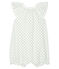 Baby-Kurzoverall Mädchen aus Rippstrick weiss MARSHMALLOW/weiss MULTICO