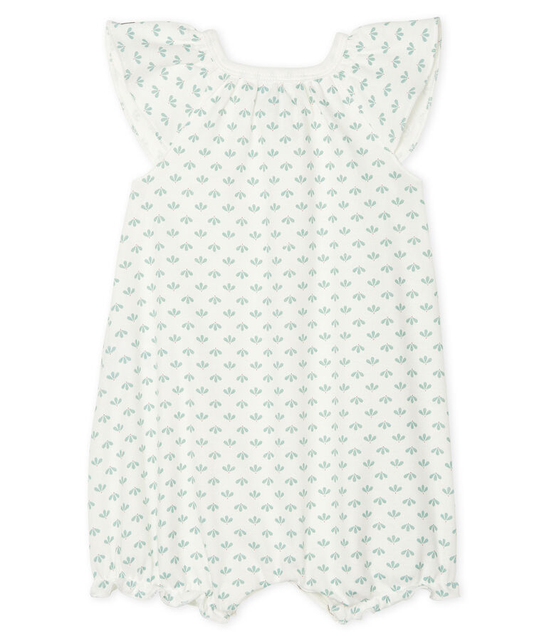 Baby-Kurzoverall M&auml;dchen aus Rippstrick weiss MARSHMALLOW/weiss MULTICO