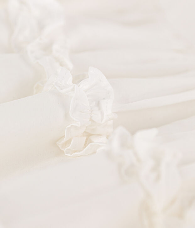 Kurz&auml;rmeliges Kinder-Kleid aus Popeline f&uuml;r M&auml;dchen weiss