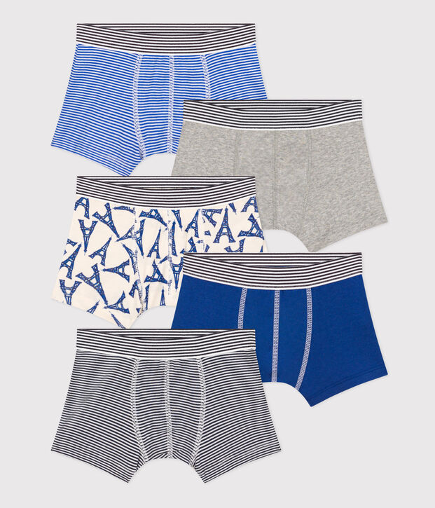 5er-Set Boxershorts aus Baumwolle mit Paris-Print f&uuml;r Jungen vielfarbig