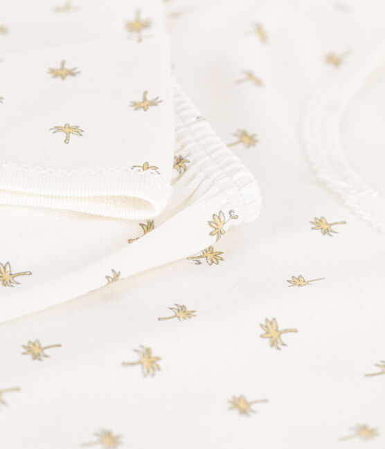 Kinder-Kurzpyjama aus Baumwolle für Mädchen weiss MARSHMALLOW/weiss MULTICO