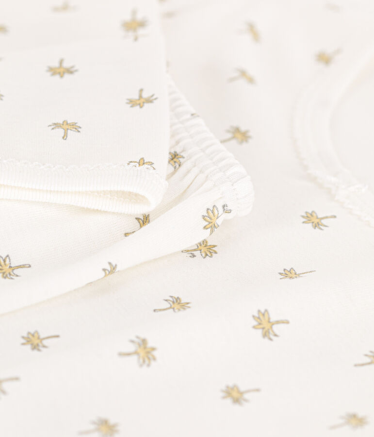 Kinder-Kurzpyjama aus Baumwolle f&uuml;r M&auml;dchen weiss/vielfarbig