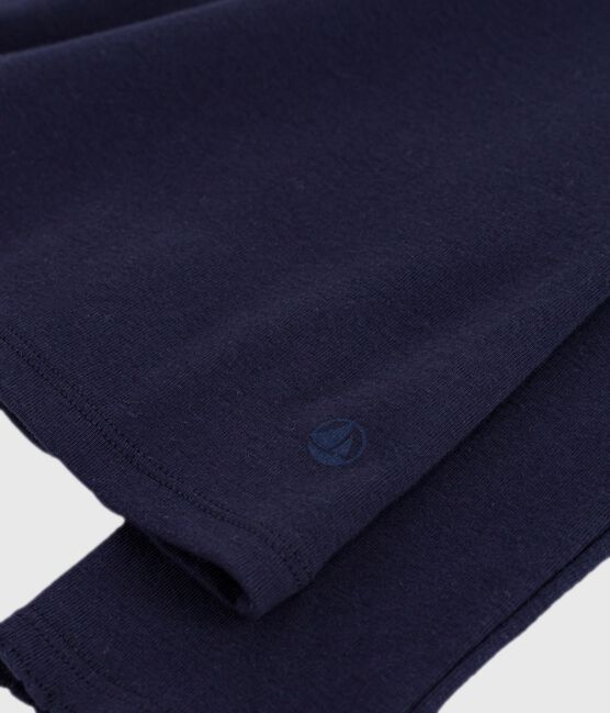 Langärmeliges Damen-T-Shirt L’Iconique aus Baumwolle mit Picotkante blau SMOKING