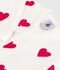 Baby-Schlafanzug (unisex) aus Baumwolle mit Herzchen-Print weiss/rot